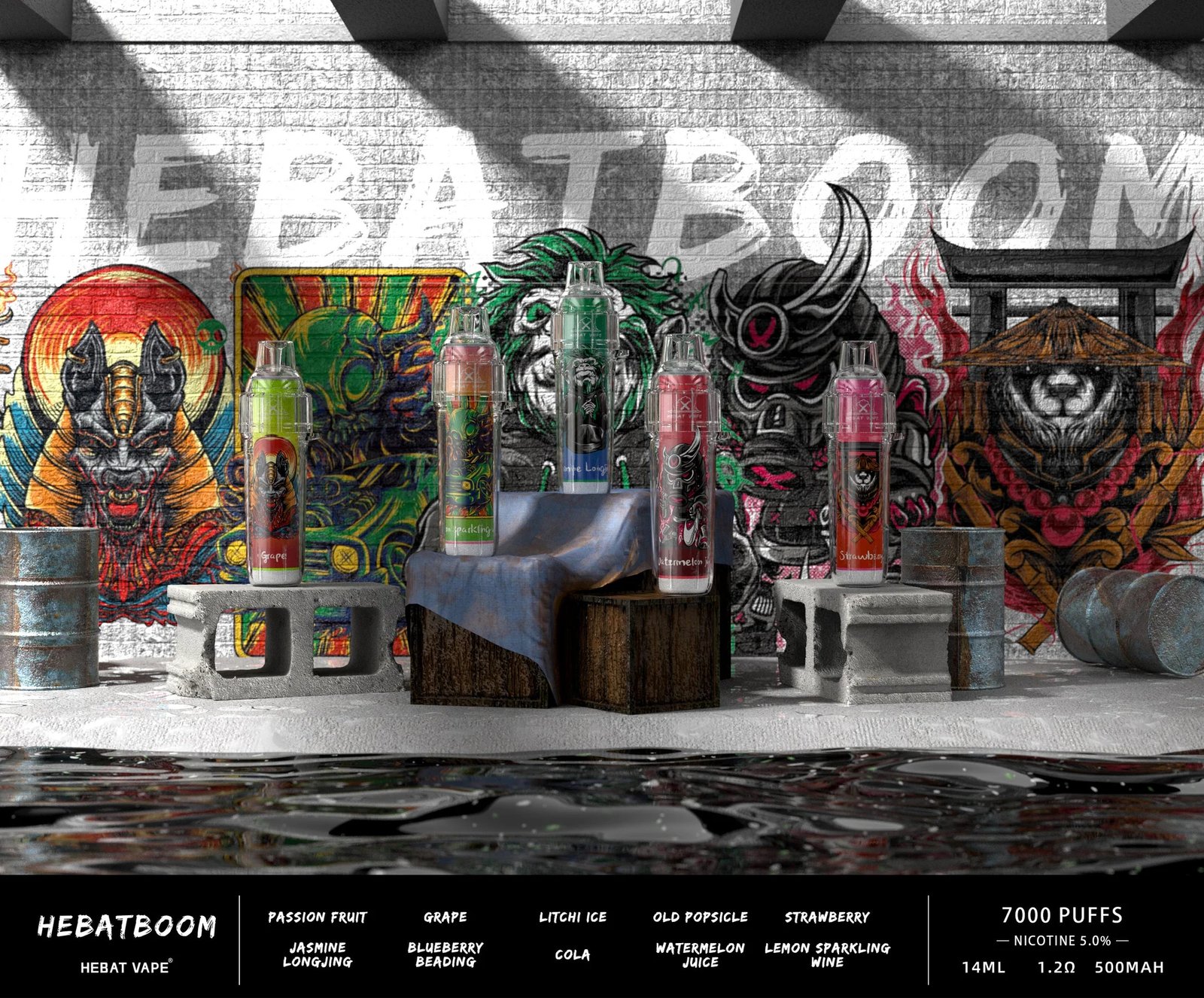【Hebat BOOM 喜貝】七千口超值拋棄式 首創鯨魚級容量煙油,享受不斷電的極致快感 3.5% 順滑尼古丁鹽比例 500mAh高續航電池 台灣現貨:圖片 3