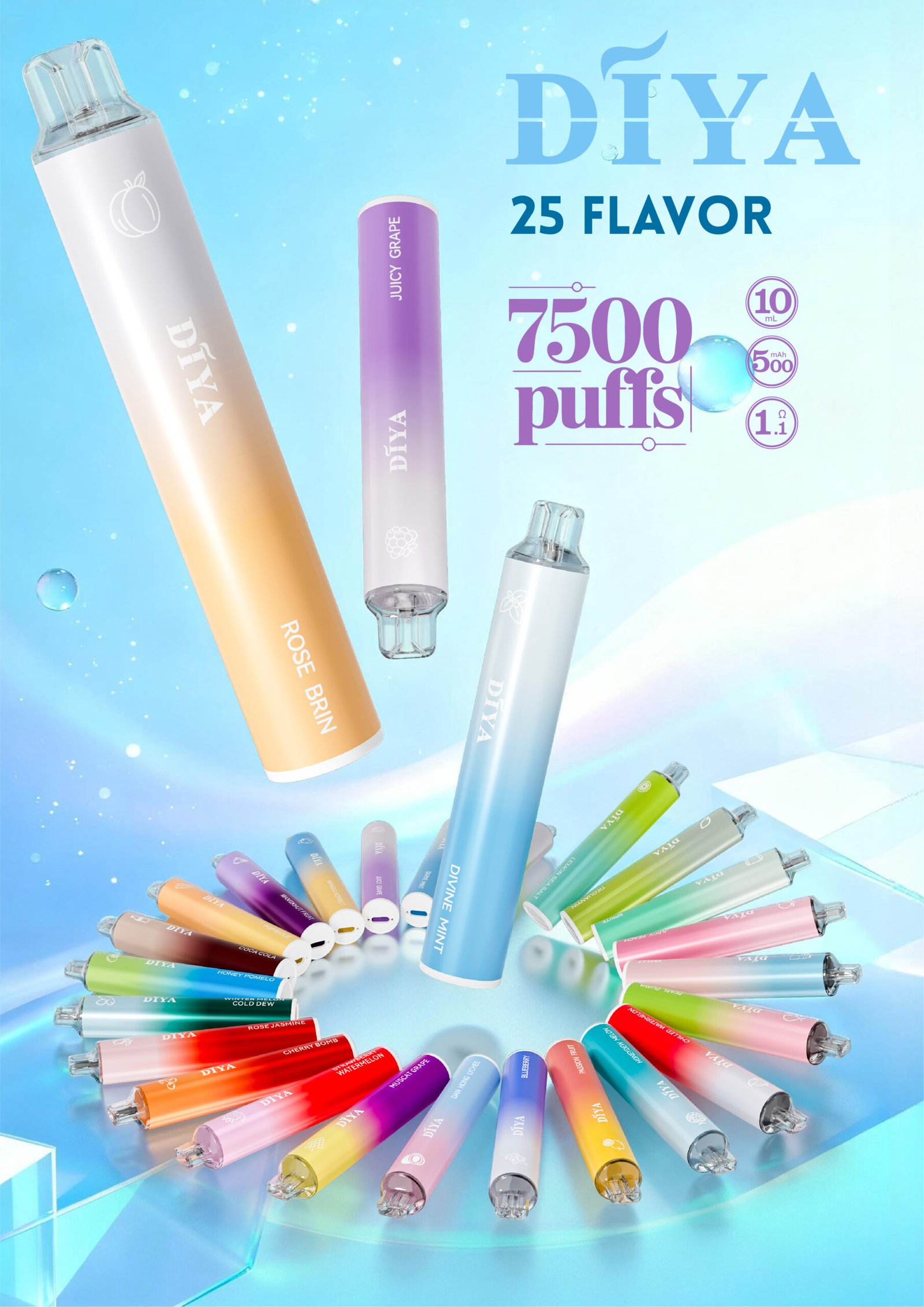 【DIYA 叮啞】7500 型夏日冰萃版 瞬時爆發沁涼入魂的水果原韻 10ml 巨量油倉綻放鮮甜層次 搭載 500mAh 瞬能快充技術 台灣現貨:圖片 3